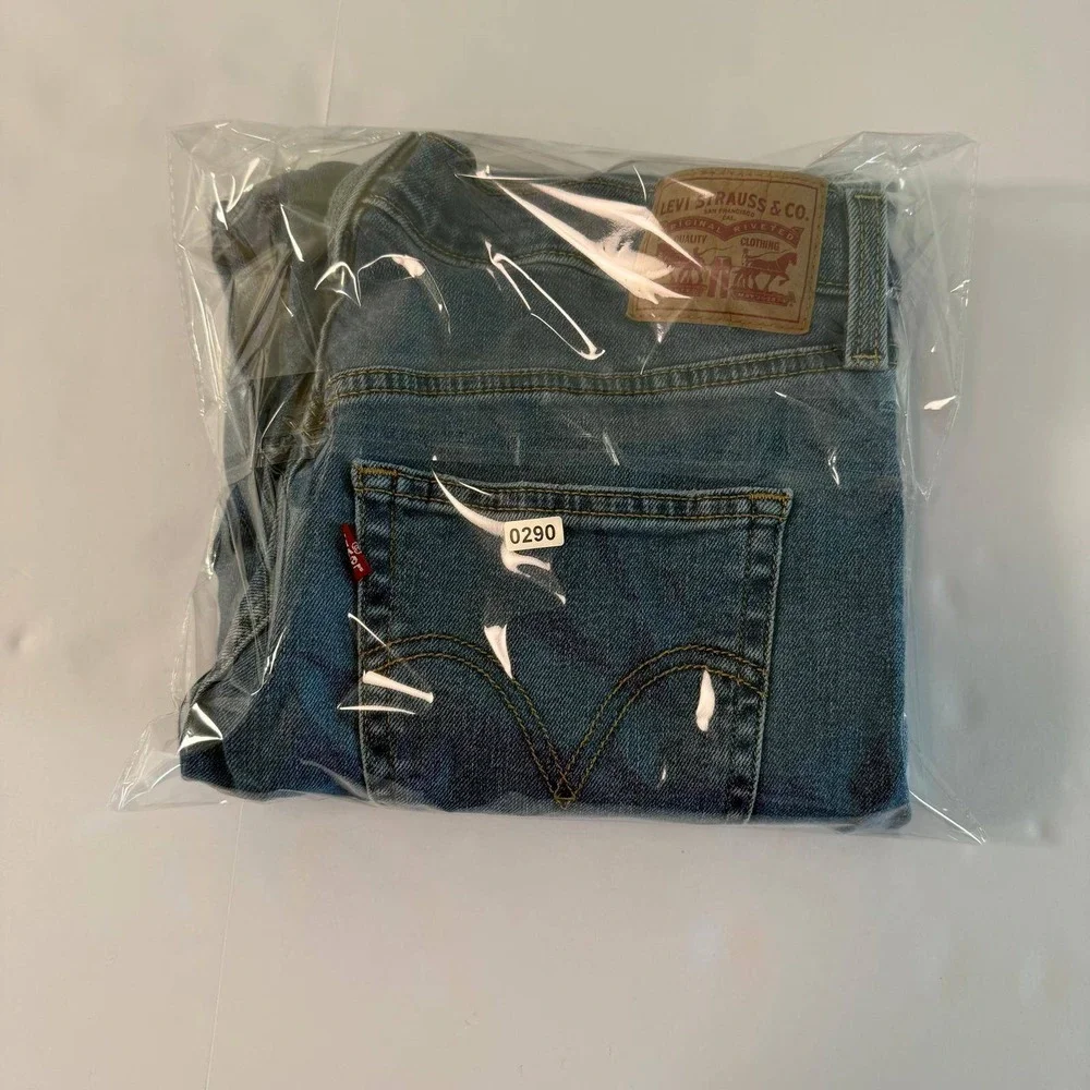Levis Ribcage Straight Ankle Jeans Mens 31x27 Blue Denim High Rise Button Fly